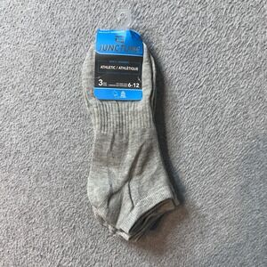Juncture Socks Mens 6-12 Gray Athletic Low Cut 3 Pair Pack Arch Support Heather